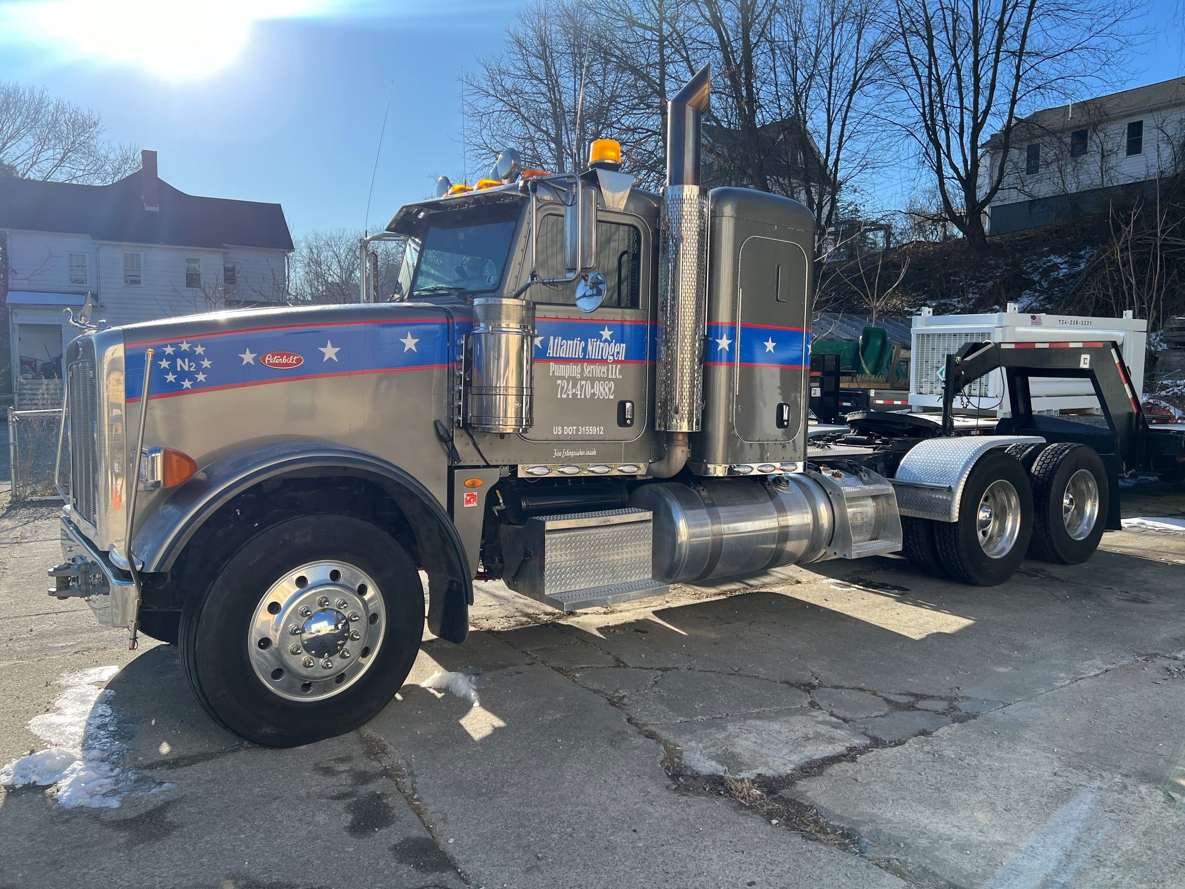 Company tractor in the stars and stripes livery